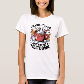 Camiseta Christmas Funny Snowman Meltdown