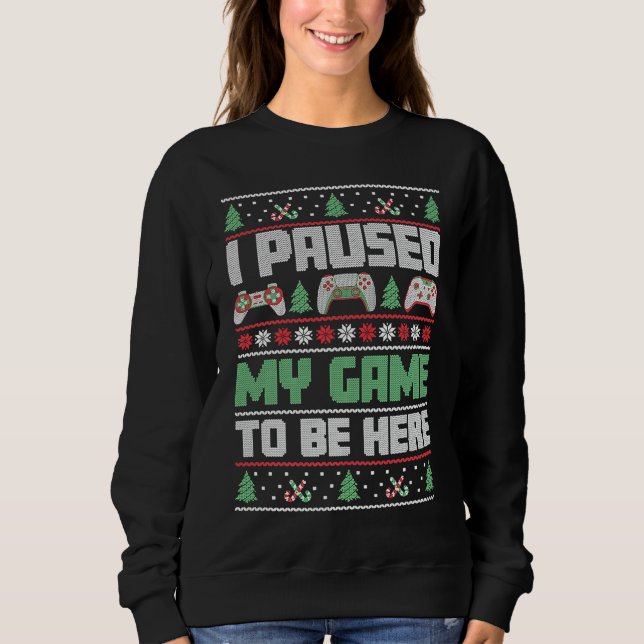 Camiseta Christmas Gamer I Paused My Game To Be Here (Frente)