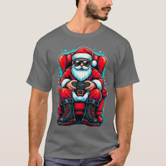 Camiseta Christmas Gamer Santa Xmas vintage