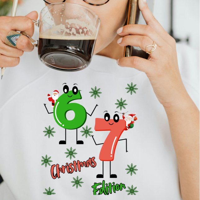 Camiseta Christmas Gen Alpha 6 7 Meme Cartoon  (Criador carregado)