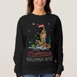 Camiseta Christmas German Shepherd Pajama Lights Funny Gift