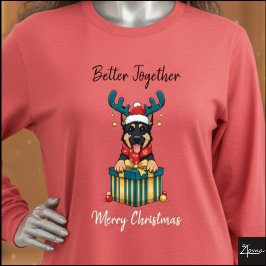 Camiseta Christmas German Shepherd Reindeer Gift Graphic