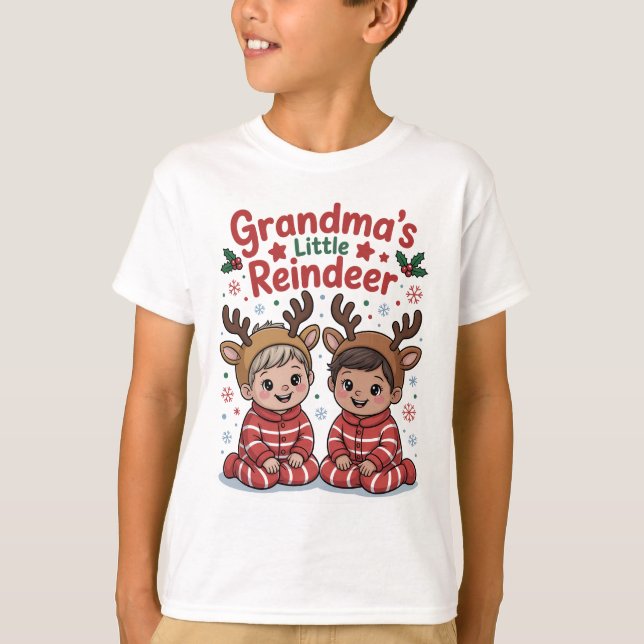 Camiseta Christmas Gifts for Grandkids Reindeer Shirt (Frente)
