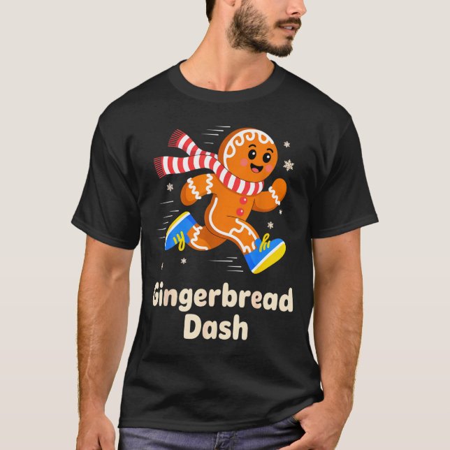 Camiseta Christmas Gingerbread Dash Running Runner Xmas Mar (Frente)