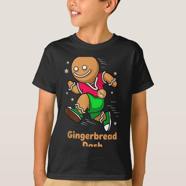 Camiseta Christmas Gingerbread Dash Running Runner Xmas Mar (Frente)