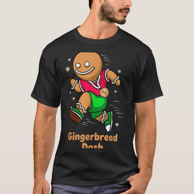 Camiseta Christmas Gingerbread Dash Running Runner Xmas Mar (Frente)