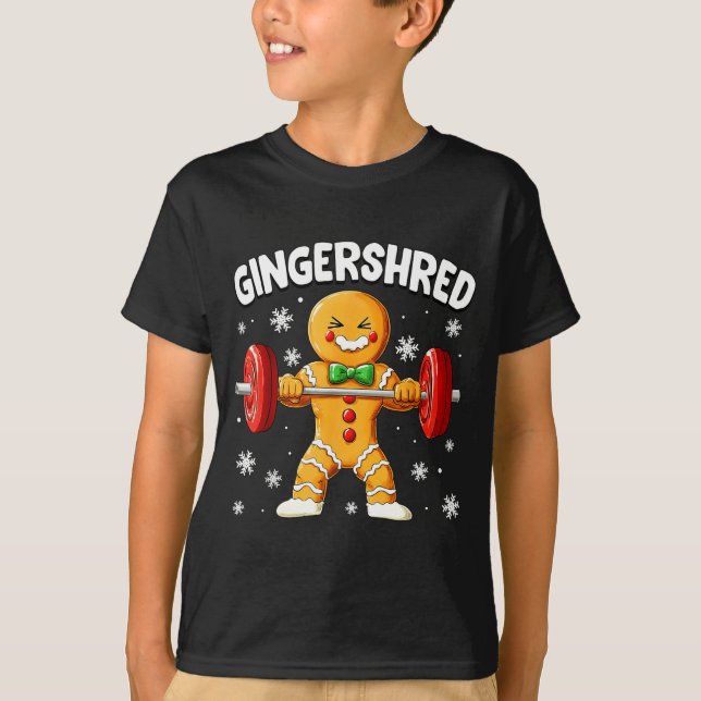 Camiseta Christmas Gym Gingerbread Gingershred Xmas Workout (Frente)
