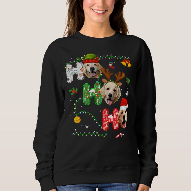 Camiseta Christmas Ho Ho Ho Golden Retriever 351 (Frente)