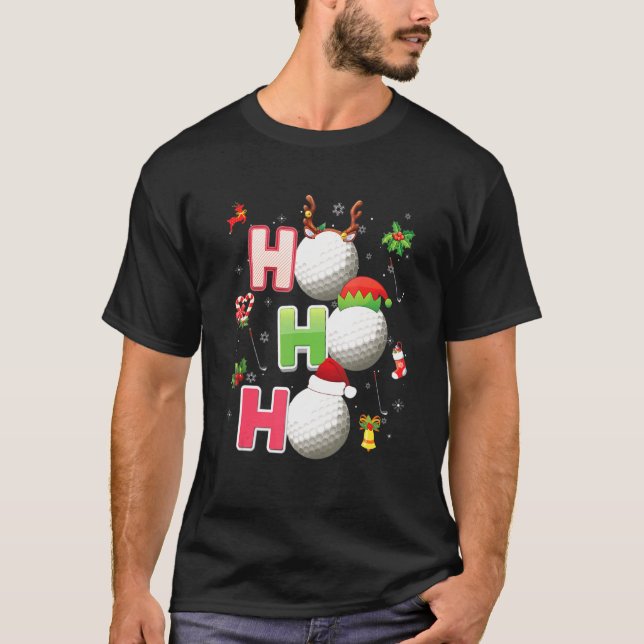 Camiseta Christmas Ho Ho Ho Golf Pajama Santa (Frente)