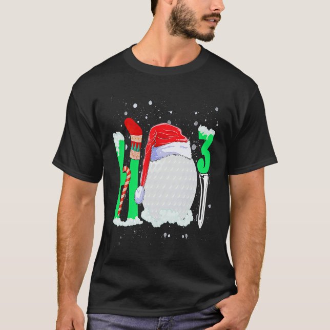 Camiseta Christmas Ho Ho X 3 Golf Holiday Santa Hat Xmas (Frente)