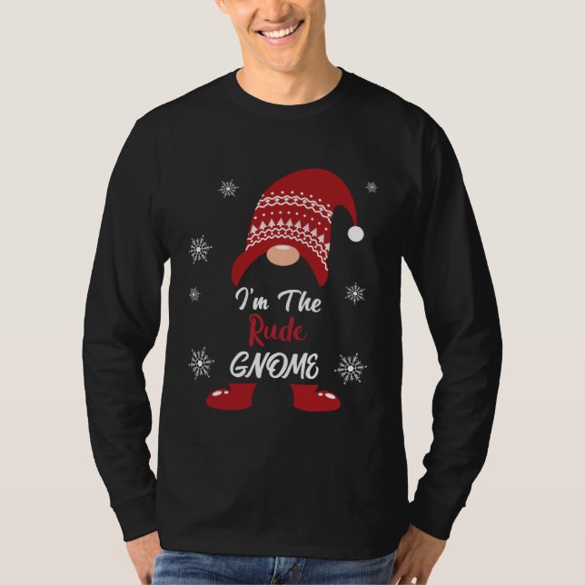 Camiseta Christmas I am the Rude Gnome Xmas Men Women (Frente)