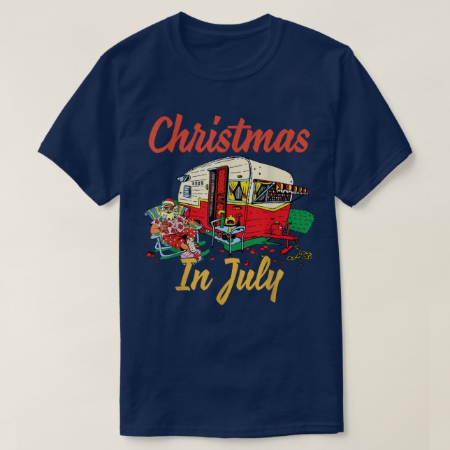Camiseta Christmas In July Camping Camper  (Frente do Design)