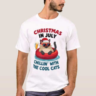 Camiseta Christmas In July Daddy Mommy Chillin With The Sia
