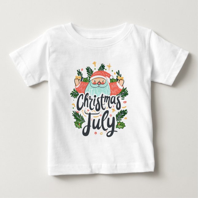 Camiseta Christmas in July Fun & Festive Santa Design (Frente)