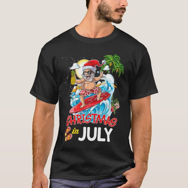 Camiseta Christmas In July Party Costume Clothing Santa Sur (Frente)