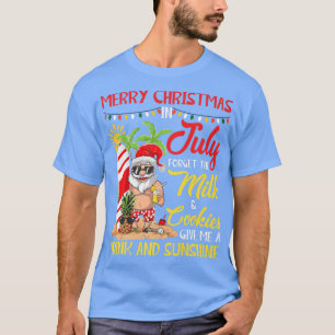 Camiseta Christmas In July Pool Party Santa Drinking Summer