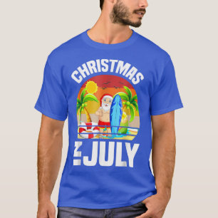 Camiseta Christmas In July Retro Santa Summer Vacation Beac