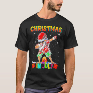 Camiseta Christmas In July  Santa Dabbing Summer Santa Surf