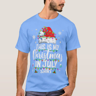 Camiseta Christmas in July  Santa Hat Summer Beach Vacation