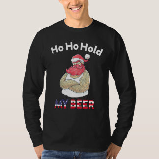 Camiseta Christmas In July Santa Ho Ho Hold My Beer