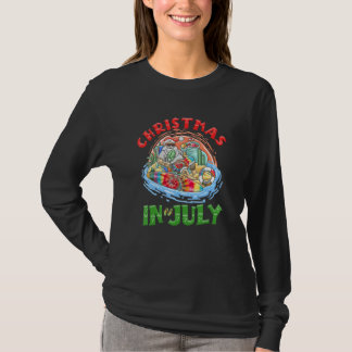 Camiseta Christmas In July Santa Tie Dye Summer Surf Surfin