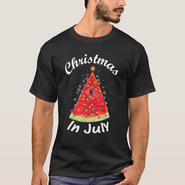 Camiseta Christmas In July Summer Melon Christmas Tree Summ (Frente)