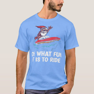 Camiseta Christmas In July Summer Santa On Beach Boating