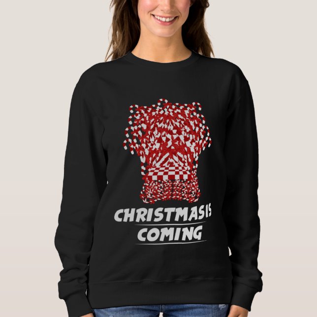 Camiseta Christmas Is Coming Candy Cane Throne (Frente)