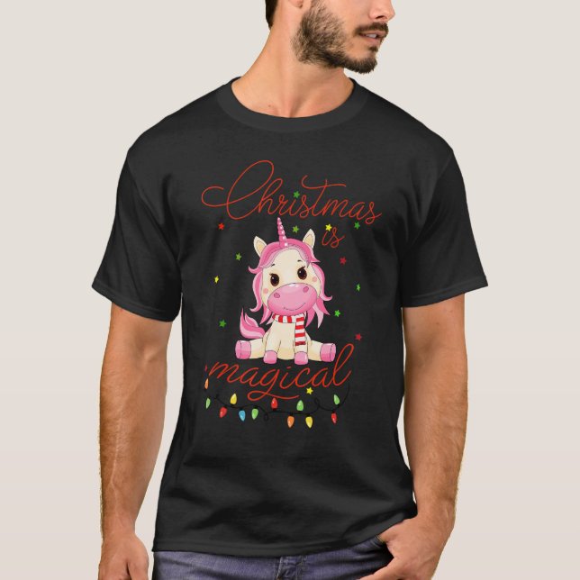 Camiseta Christmas Is Magical Unicorn Lover (Frente)