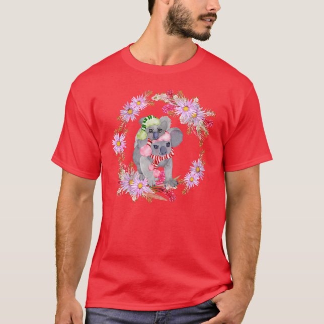 Camiseta Christmas Koala Botanicals (Frente)