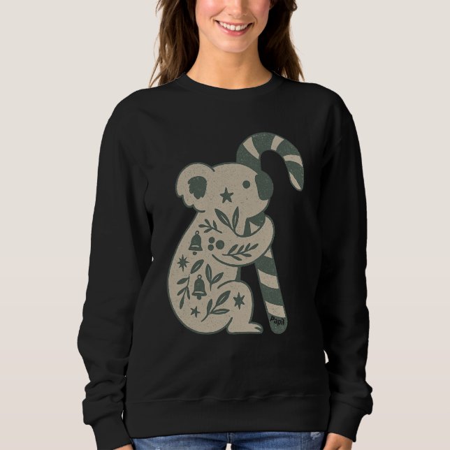 Camiseta Christmas Koala with Candy Cane Sweatshirt (Frente)