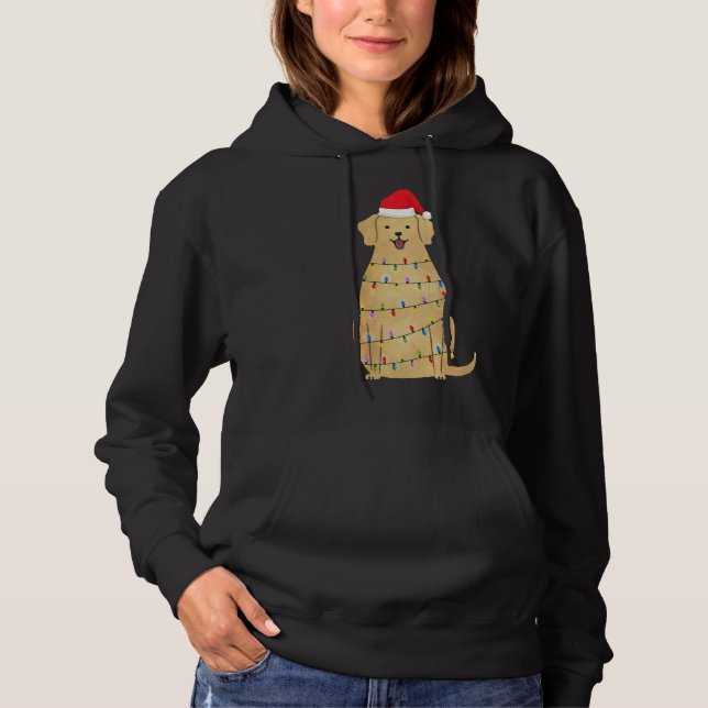 Camiseta Christmas Labrador Retriever Dog With Tree Lights  (Frente)
