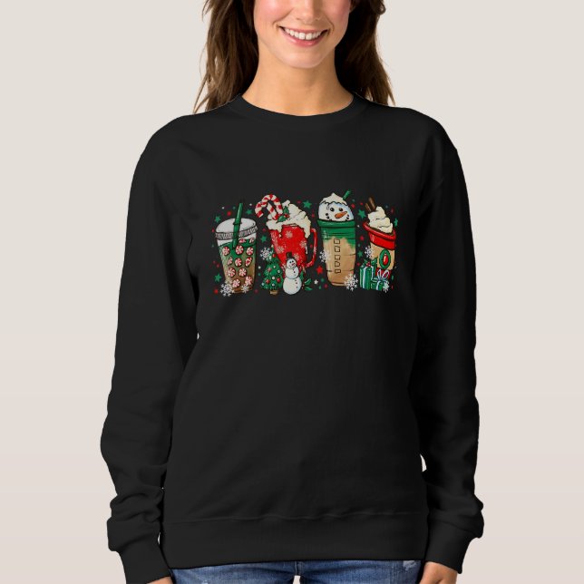 Camiseta Christmas Latte Sweets Drinks Iced Coffee Snowman  (Frente)