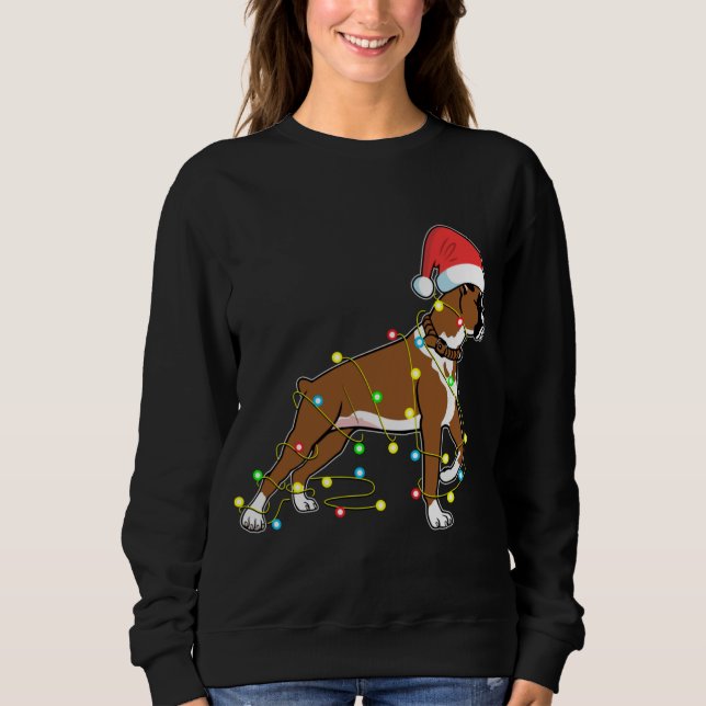 Camiseta Christmas Lights Boxer Dog Lover Funny Gift (Frente)