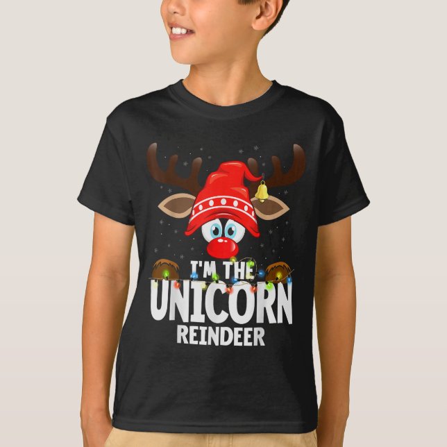 Camiseta Christmas Matching I'm The Unicorn Reindeer  (Frente)