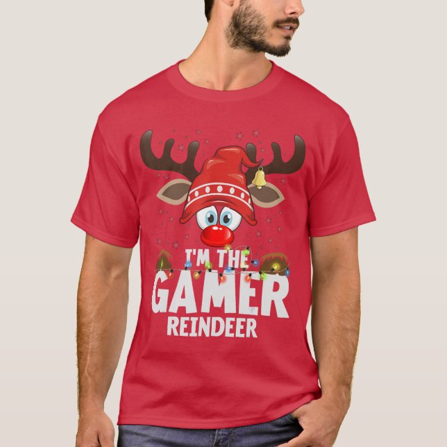 Camiseta Christmas Matching Imhe Gamer Rein girl (Frente)