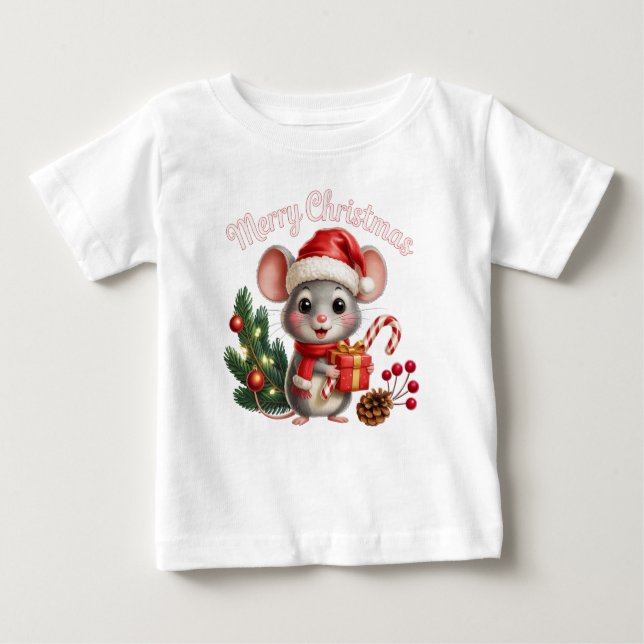 Camiseta Christmas Mouse T Shirt (Frente)