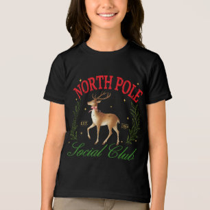 Camiseta Christmas North Pole Social Club Reindeer