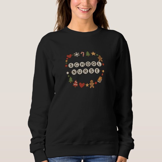 Camiseta Christmas Nurse School Bracelet – Festive Holiday  (Frente)