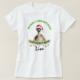 Camiseta Christmas Oz Animals Emu Matching Women's