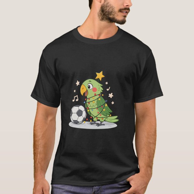 Camiseta Christmas Parrot playing soccer (Frente)