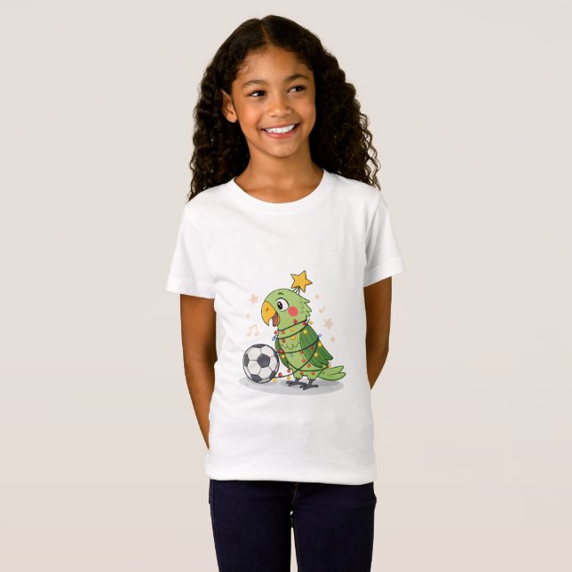 Camiseta Christmas Parrot playing soccer (Frente Completa)