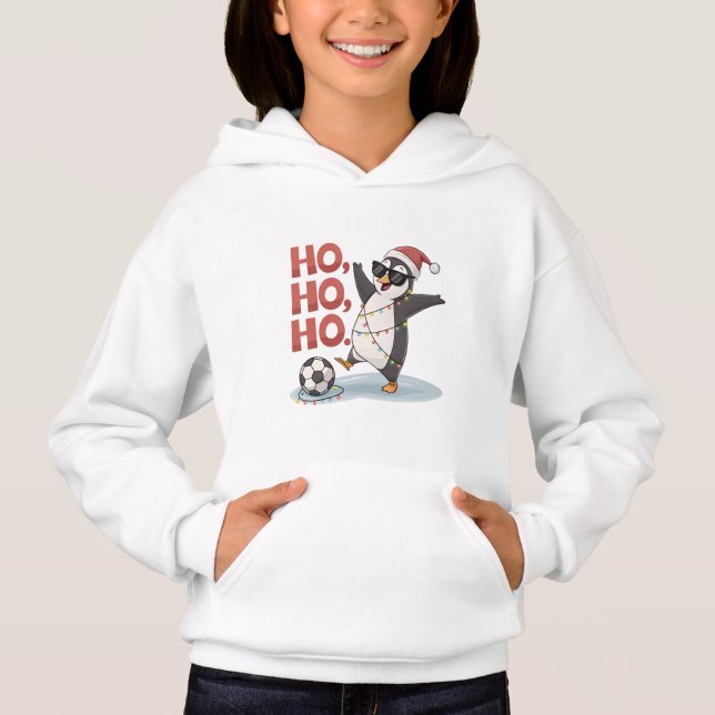 Camiseta Christmas Penguin with Lights and Santa Hat playin (Frente)