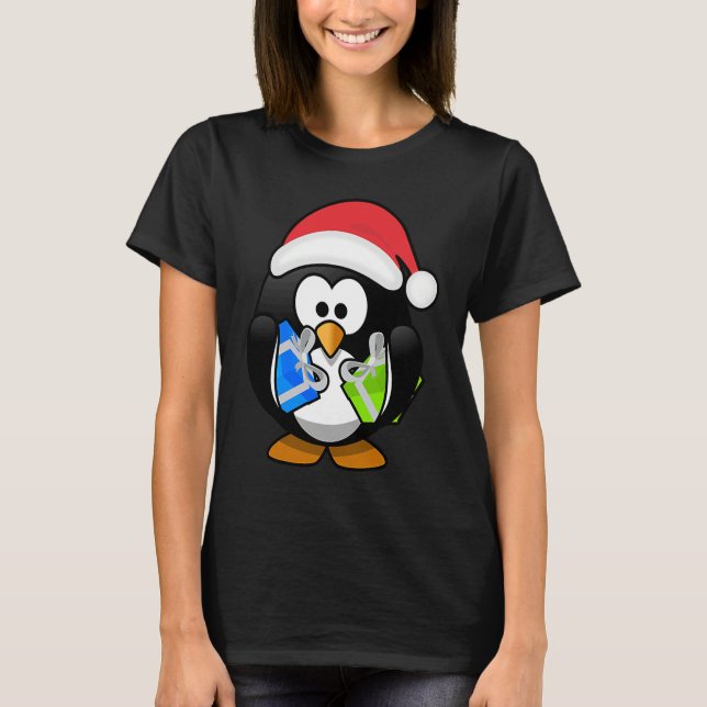 Camiseta Christmas Penguins Live Lights for the Holiday Squ (Frente)
