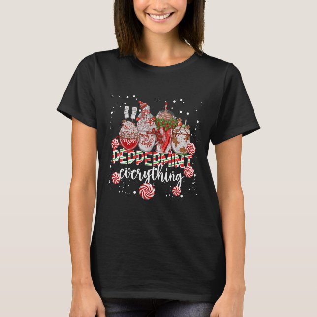 Camiseta Christmas Peppermint Everything Coffee Chocolate M (Frente)