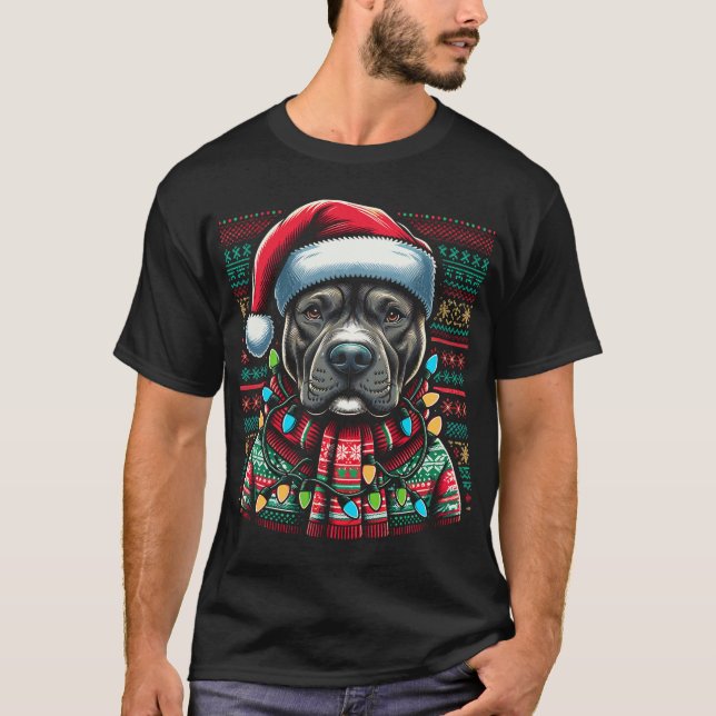 Camiseta Christmas Pit bull Xmas Pit Bull Mom Dog Lover (Frente)