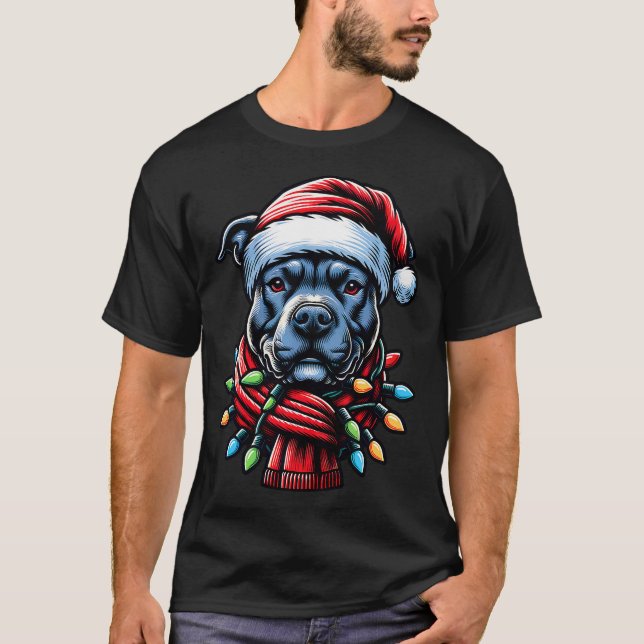 Camiseta Christmas Pit bull Xmas Pit Bull Mom Dog Lover (Frente)