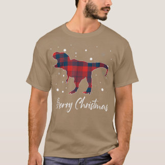 Camiseta Christmas Plaid TRe Dinosaur Merry Christmas Red P