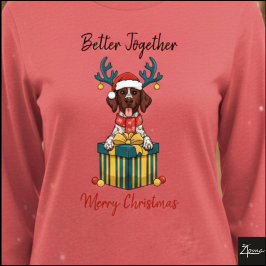Camiseta Christmas Pointer Dog Ticked Gift Graphic