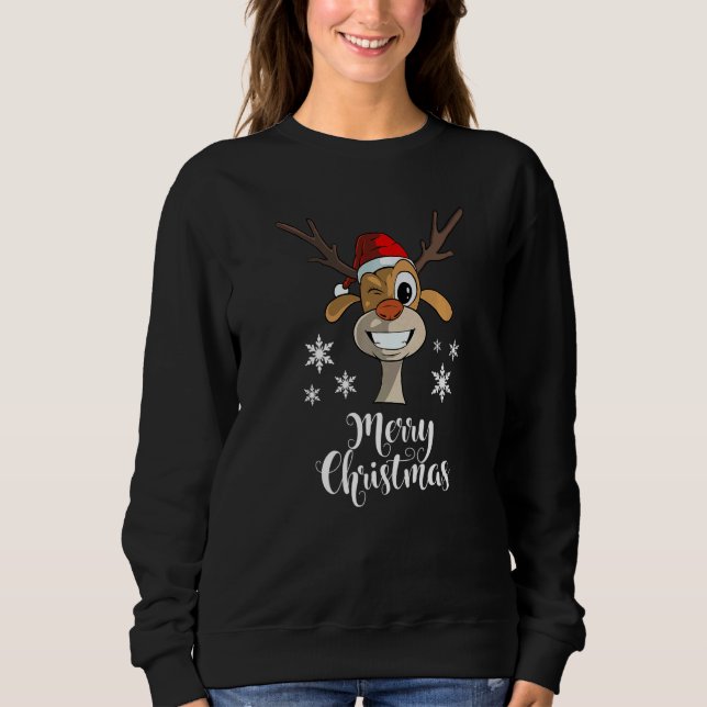Camiseta Christmas Quote Merry Xmas  Deer (Frente)